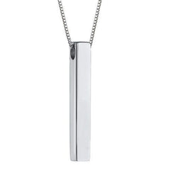 Silver Bar Name Personalized Custom Lettering Necklace