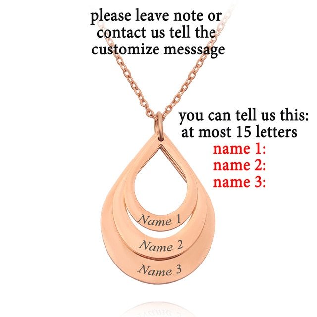 Stainless Steel Three Name Letter Custom Necklace