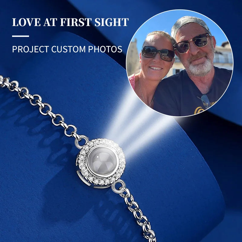 Customized Projection Bracelets Nano-Engraved Personalized Photo Projection Jewelry Commemorative Gifts For Couples And Friends