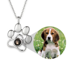 Customized Pet Photo Projection Necklace Dog Cat Paw Pendant Memory Jewelry Gift Dropshipping Personalized Mother Day Gifts 2023