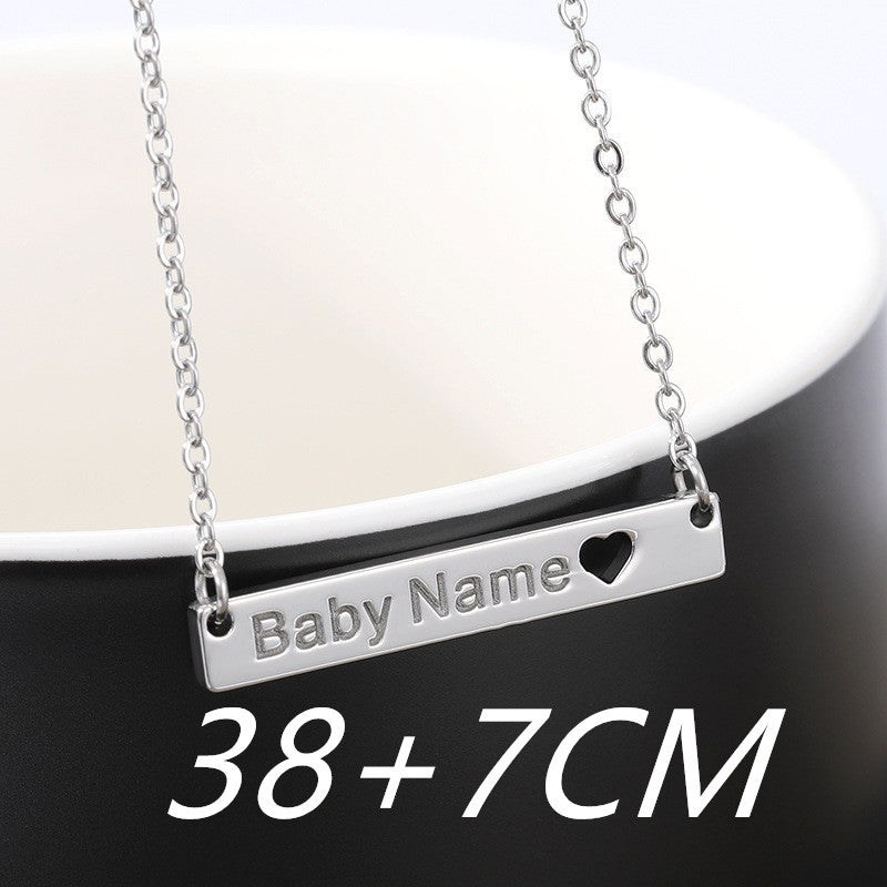 Love Hollow Square Brand Name Custom Necklace