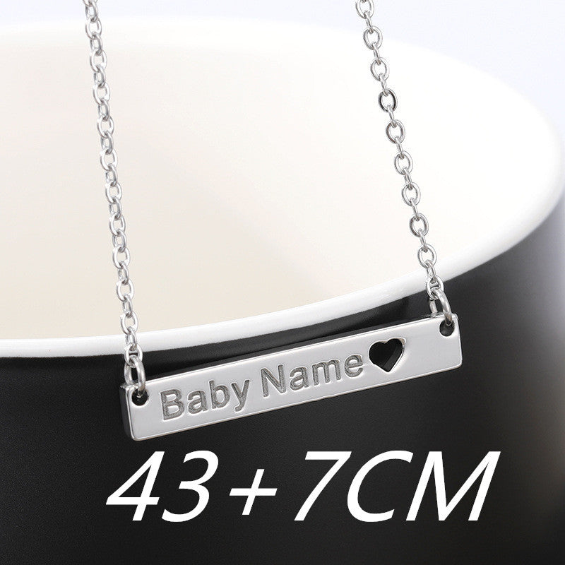 Love Hollow Square Brand Name Custom Necklace