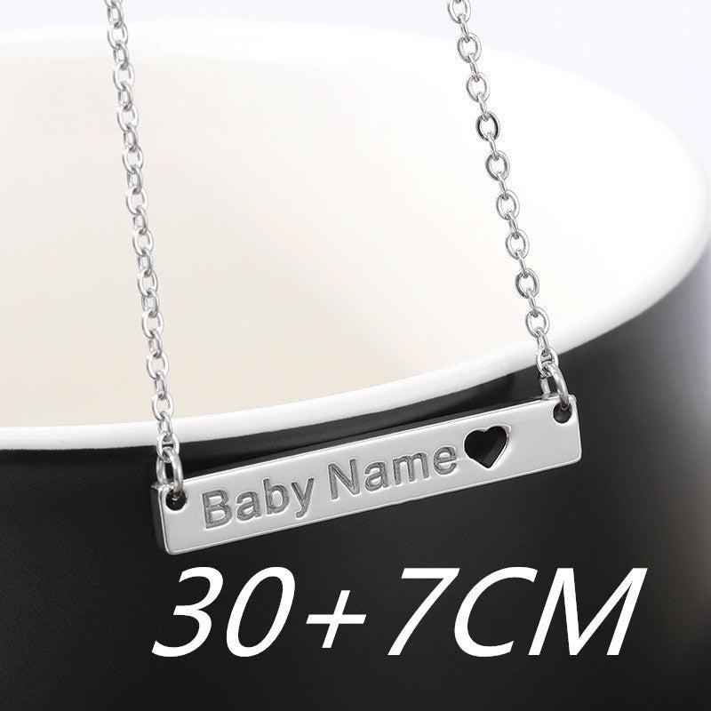 Love Hollow Square Brand Name Custom Necklace